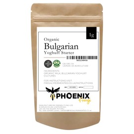 Phoenix Fungi Bulgarian Yogurt Starter Culture – Live Beneficial Bacteria Fermentation – Traditional Mild & Tangy Flavour – Easy to Use – Reusable & Long-Lasting