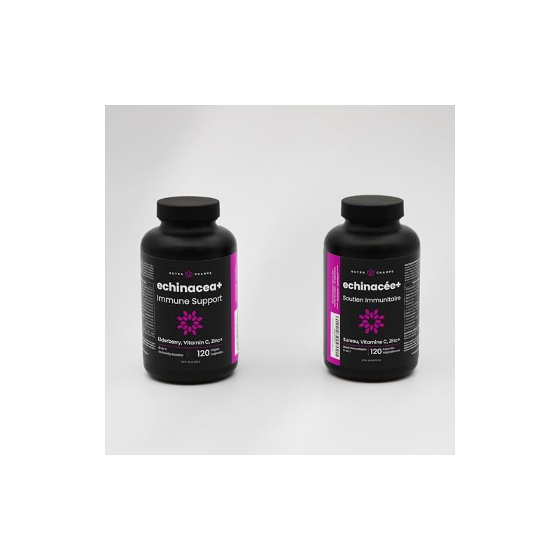 NutraChamps Echinacea Capsules 1000mg - 8-in-1 Immune Support Supplement -