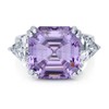 BERRICLE Rhodium Plated Sterling Silver Asscher Cut Purple Cubic Zirconia