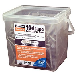 Simpson Strong-Tie 10D5HDG-R Strong-Drive SCN SMOOTH-SHANK CONNECTOR Nail 3 in. x 0.148 in. HDG (250-Qty)
