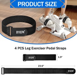 4 Pack Leg Exerciser Pedal Straps, Adjustable Elastic Pedal Straps for Seniors Home Fitness, Universal Fit for Under Desk Elliptical Foot Peddlers & Exercise Bikes Sports Accessories