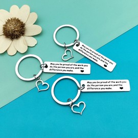 6Pcs Thank You Keychain Appreciation Gifts You Make A Difference Keychain Thank You Jewelry for Volunteer Employee Social Worker Mentor Teacher Inspirational Gift for Nurse Doctor Coworker Leaving