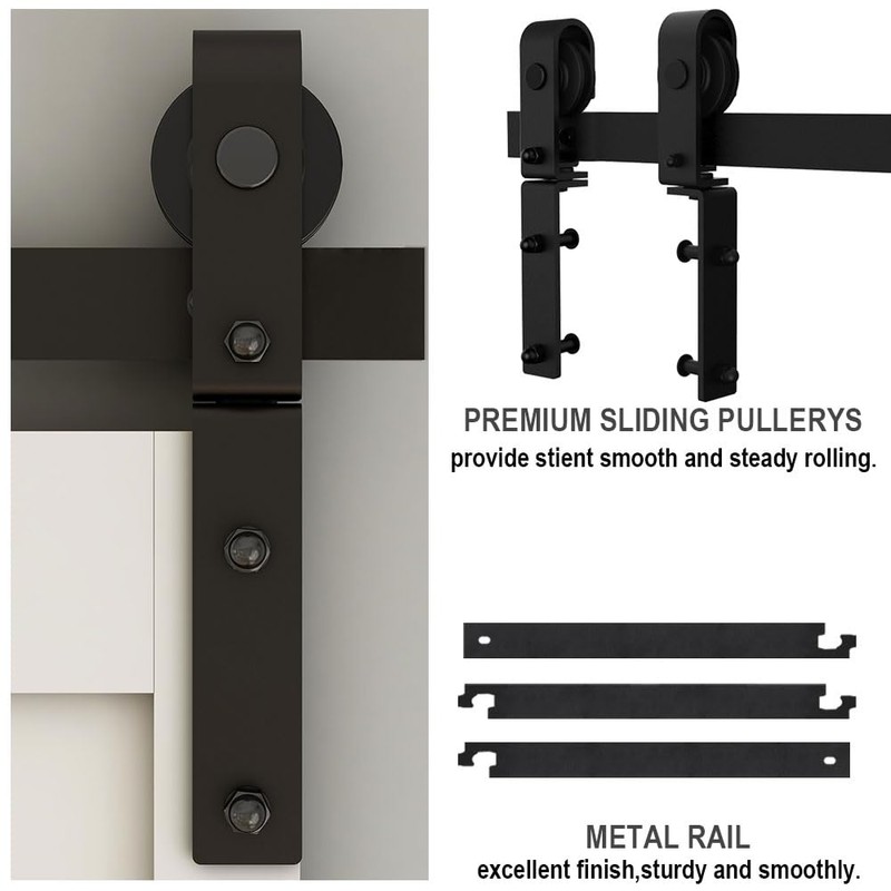 TSMST 3FT/36" Heavy Duty Sturdy Bifold Barn Door Hardware Kit