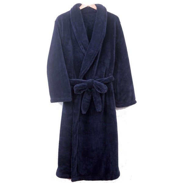 ROMAN BAG rm-001 Lightweight and Warm Super Soft Fleece Gown★ For Men and Women, For Bathing, Lounging, Thick Men's Size Navy