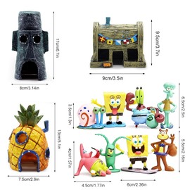 11er Pack Aquarium Decoration, Fish Tank Ornament Ornaments, Fish Tank Resin Decoration Pineapple House Betta Fish House Aquatic Caves Hide Hut Fish Tank Decorations for Freshwater Saltwater Fish Tank