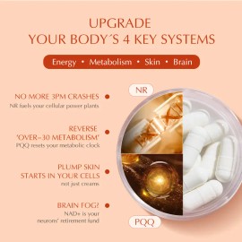 Tidora NR+PQQ 3.0 NAD+ Booster – Cellular Energy, Anti-Aging & Metabolism Support – Vegan, Gluten-Free, Non-GMO Supplement – 60 Capsules