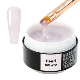 SINCERO SALON Builder Gel for Gel Nails – Pearl White – UV for Nail Extension and Modelling – Nail Art Gel Nail – Acrylic Gel Nails – Colour Gel – Sealing Gel – 15 ml