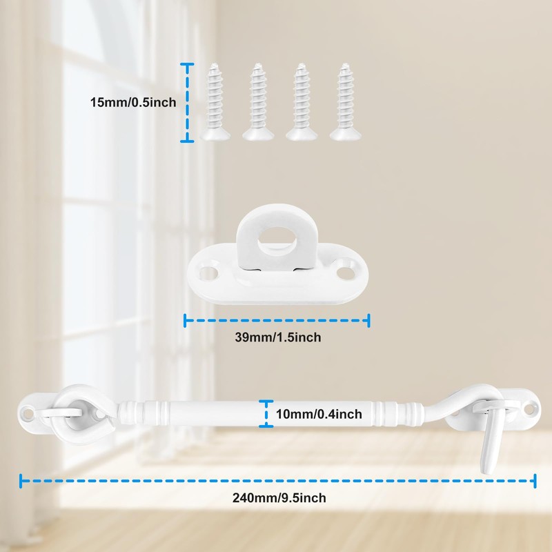 Gate Hook and Eye Latch,White Door Latches for Internal Door