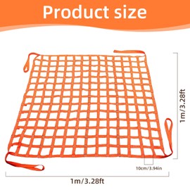 Lifting Net, 1 x 1 m Load Lifting Net, Polyester Cargo Hanging Net, Cargo Net, Small Load Capacity, 300 kg Load Lifting Net, Hanging Lifting Net, Webbing Net for Load Securing