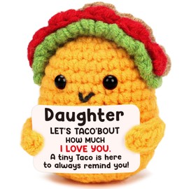 Daughter Gifts Easter Basket Essentials Stuffers Teen Daughter Birthday Gifts for Year Old Little Girl Kid from Mom Dad, Funny Mini Crochet Taco Daughter Christmas Valentines Teenage Girls Gift