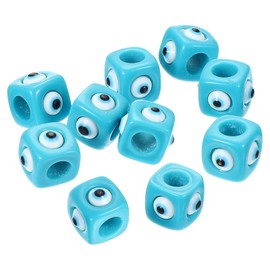 PATIKIL 12mm Evil Eye Beads, 20 Pcs Resin Turkish Evil Eye Charm Large Hole Beads Pendant Connector for DIY Art Craft Bracelet Necklace Earrings Making, Sky Blue