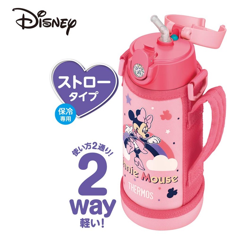 Thermos FJO-600WFDS P Vacuum Insulated 2-Way Bottle, Minnie Pink 2-Way