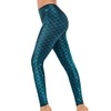 Alaroo Stretch Mermaid Print Fish Scale Leggings Tights Light Blue