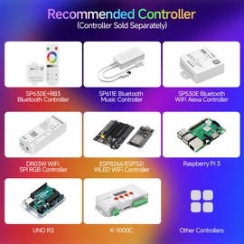 BTF-LIGHTING WS2811 Diffused Digital RGB LED Pixel String Light 12mm Individually Addressable Round LED Module 50pcs/String IP68 Waterproof DC12V Green Wire