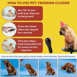 JEROCK Dog Training Clickers with Wrist Strap, Training Clicker for Pet Like Dog Cat Horse Bird Dolphin Puppy, Big Buttons and Loud Sound (Black)