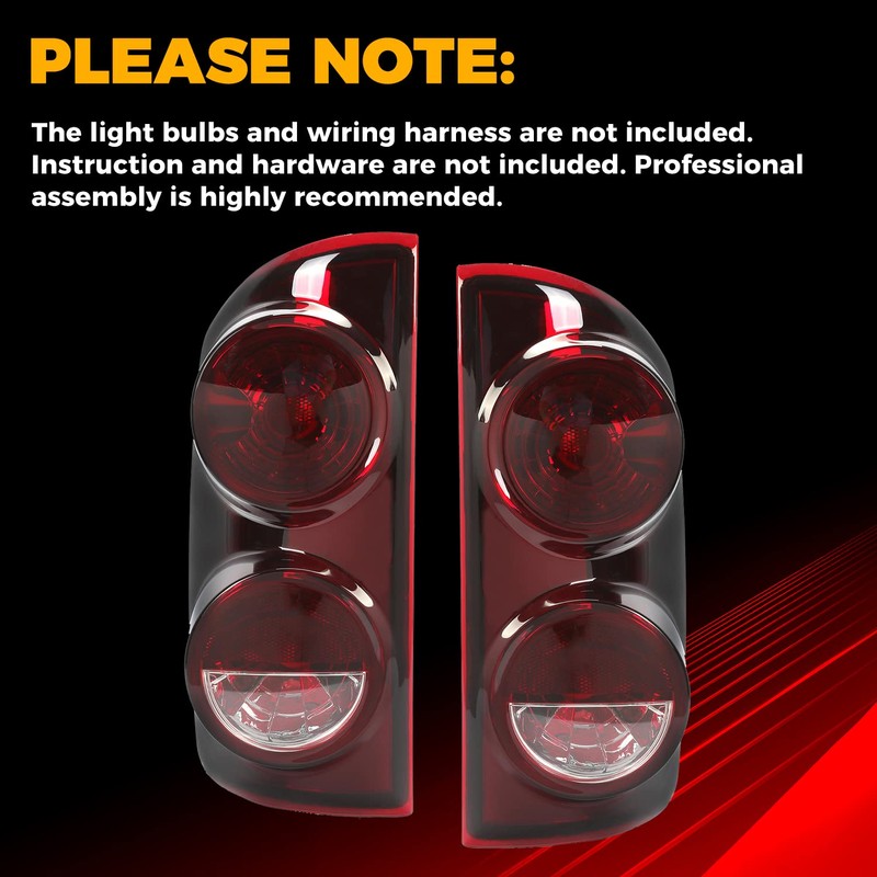 ECOTRIC Tail Light Compatible with 2007-2009 Dodge Ram 1500 2500