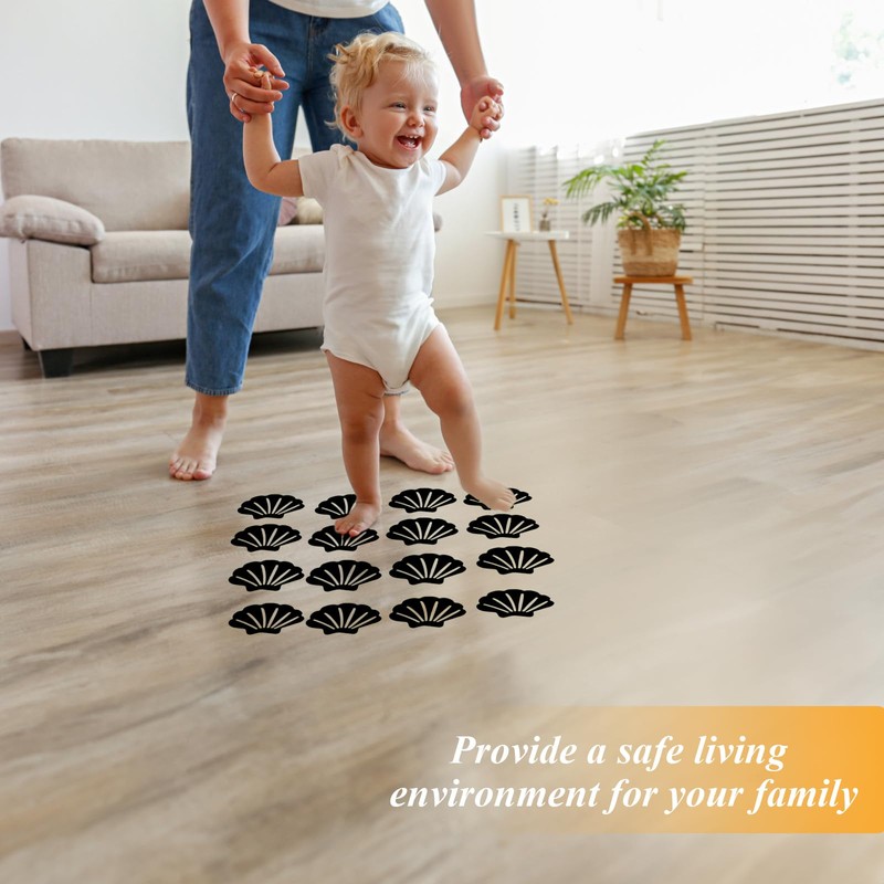 12Pcs Black Bathtub Stickers Non Slip Shell Shaped