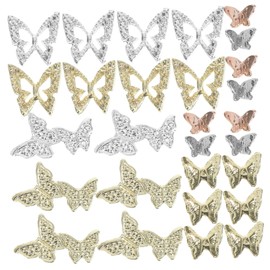 OHPHCALL Manicure Charms 40pcs Butterfly Nail Charms Nail Art Decorations for Women