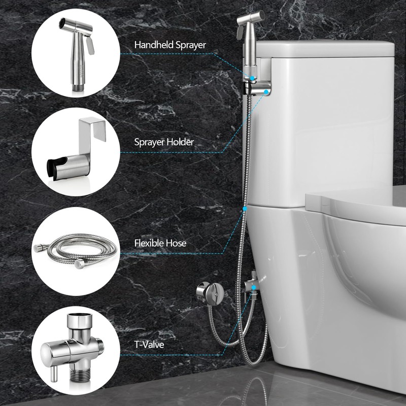 Blissland Bidet Sprayer for Toilet with Adjustable Water Pressure, Handheld