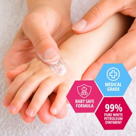 MED PRIDE MED PRIDE Petroleum Jelly With Fresh Baby Scent - Skin Protectant For Dry Skin, Rashes, Minor Burns & Wounds- Powerful Moisturizer For Chapped Lips, Dry Hands, Chaffed Skin & Diaper Rash- 8oz [Blue]