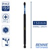 10 x Rennie Tools 150mm Long PH2 Impact Screwdriver Driver