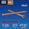 DECK DECO Wood Screws #10 x 3 372pcs(Approx), Tan Ruspert