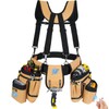 Tool Belt with Suspenders,27-Pockets Heavy Duty Tool Belts for Men