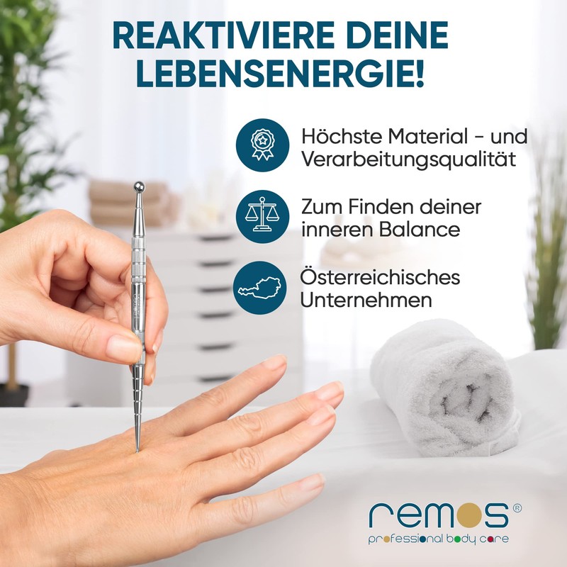 Remos acupressure pen 13 cm Stainless Steel 2/4.5 mm Diameter Small/Large Ball
