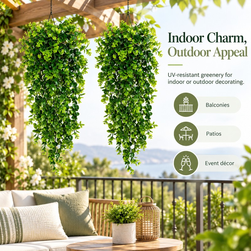Artificial Hanging Eucalyptus Vine for Home & Events – UV-Resistant