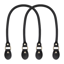 Leather Handbag Handles Bag Handle Leather Replacement Bag Hanger Bag Handle Bag Accessories Leather Handbag 62 cm / 24.4 Inches for Bag Strap Replacement Pack of 2 (Black)