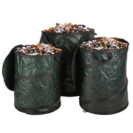 Wakeman Outdoors Trash Can Camping Essentials 3-Pack - 44-Gal, 29.5-Gal, and 23.1-Gal Collapsible Outdoor Portable Pop-Up Trash Cans for Parties, Laundry Hamper, or Yard Waste Bag/Leaf Bin