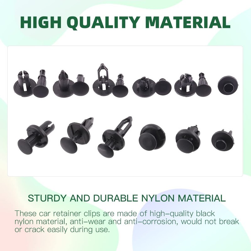 Keadic 120pcs Nylon Car Bracket Assortment 6.3mm 8mm 9mm 10mm