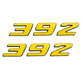 Pair Set 392 Front Right Door Side Badge Nameplates Emblem Self-Adhesive Decals Sticker (Black Yellow)