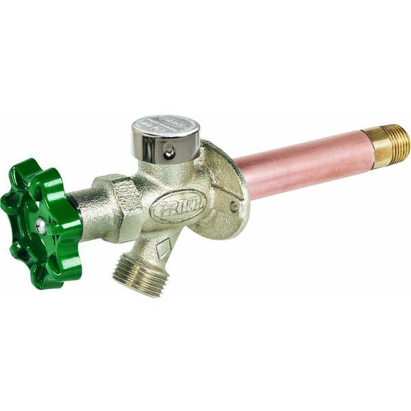 Prier C-144D10 Frost Free Anti-Siphon Outdoor Wall Hydrant, 10-Inch, Brass