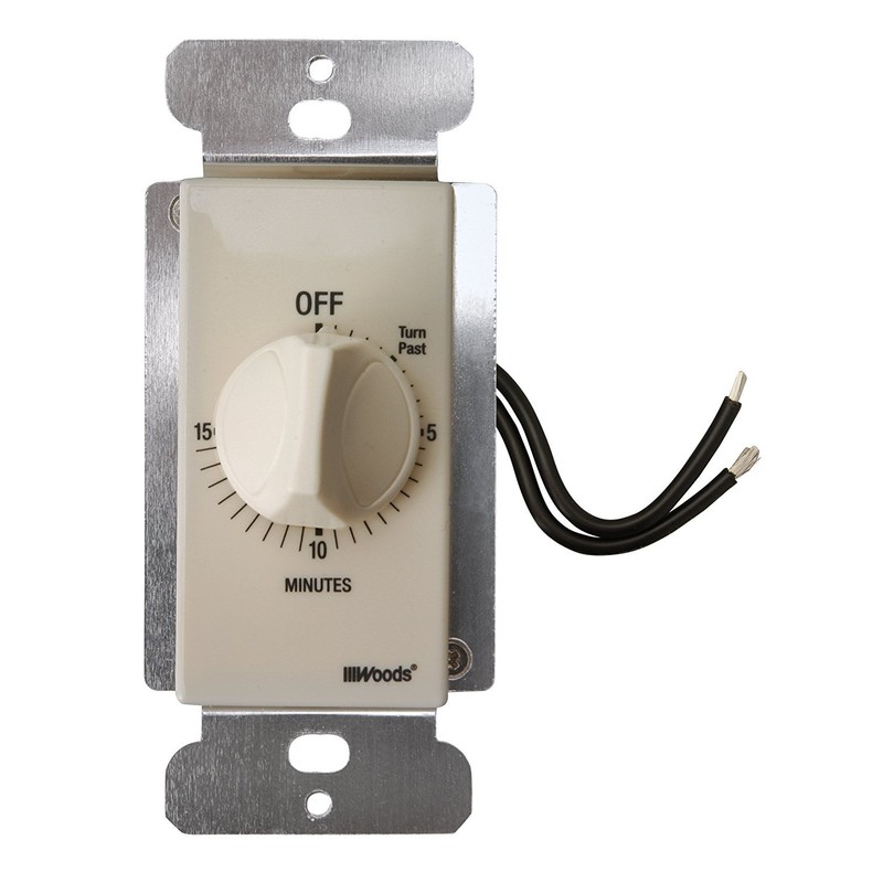 Woods 59712 In-Wall 15 Minute Spring Wound Timer, Light Almond