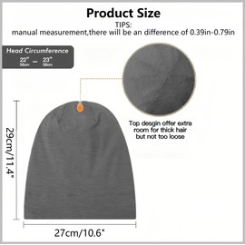 IN Chenthy Hair Cap for Sleep, Satin Bonnet for Sleeping,Adjustable Silk Lined Natural Night Cap for Black Women Gray