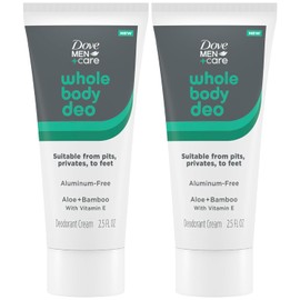 Dove Men+Care Whole Body Deo Aluminum-Free Deodorant Cream Aloe + Bamboo Suitable from Pits, Privates, to Feet 2.5 fl oz (Pack of 2)