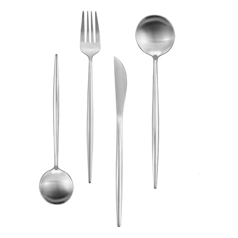 KASABLANCA Juego De Cubiertos De Acero Inoxidable Plateado Mate 16