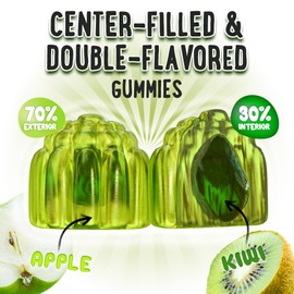 Center-Filled Magnesium Glycinate Gummies 400MG - High Absorption for Kids, Teens & Adults - Supplement for Sleep, Calm & Muscle Relaxation with B6 & D3 - Gluten Free & Vegan Friendly - 60 Count