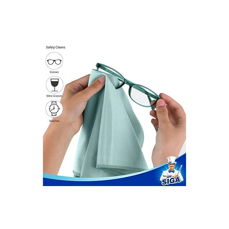 Mr.siga Ultra Fine Microfiber Cloths For Glass, Pack Of 12,