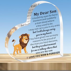 JMIMO Son Gifts Son Inspirational Acrylic Plaque from Mum Dad Son Birthday Gifts Christmas Graduation Presents