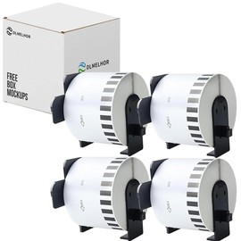 DLMELHOR DK-4205 Continuous White Wide Tape, 2.4 inch x 100ft(62mm x 30.48m) Compatible with Brother DK-4205 for QL Label Printers,4 Rolls