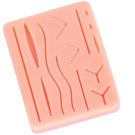 Suture Practice Pad - Usiriy Suture Pad Three-Layer Silicone Skin Kit Suture Practice Kit with 14 Pre-Cut Wounds 5.5x7.7 for Medical Student Training