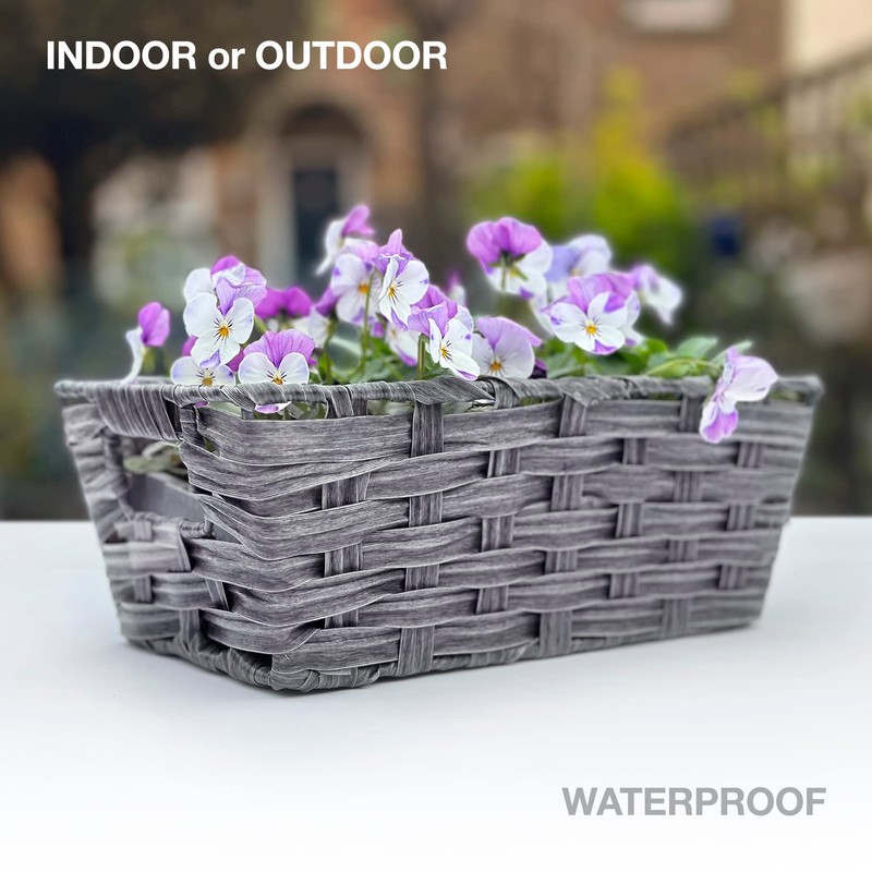 EHC Multipurpose Small Woven Storage Hamper Basket, Grey, Ideal For