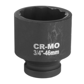 sourcing map 3/4-Inch Drive 12 Point Impact Socket 46mm Metric Spindle Axle Nut Socket Driver Wrench for Auto Repair Easy Removal