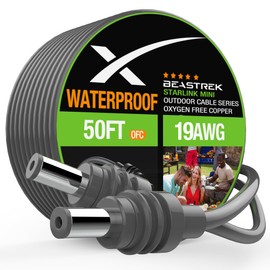 BeasTrek Starlink Mini DC Power Cable, 15M/50FT Replacement DC to DC Cord for Starlink Mini, Waterproof Weatherproof & Durable Starlink Mini Power Supply Accessories for Outdoor, Home, 50FT Length