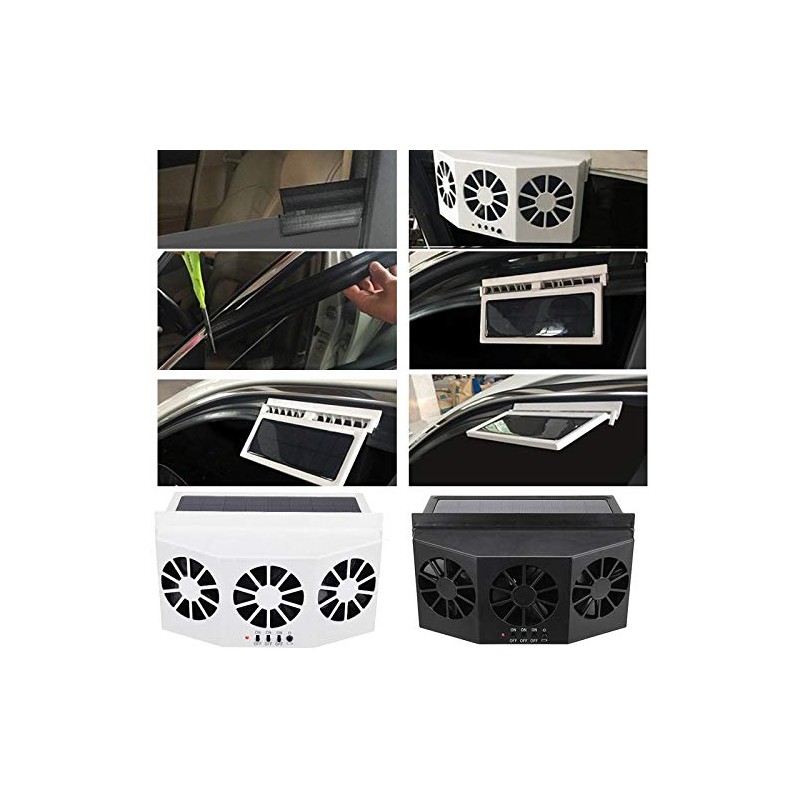 Solar Window Ventilation Exhaust Fan, Riloer Solar Car Ventilation Exhaust