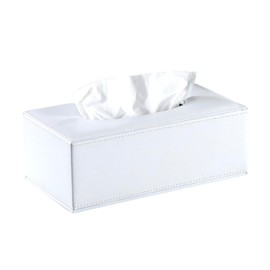 Charmoon Tissue Case, Soft Pack, Leather, Leather, Lightweight, Durable, Waterproof, Simple, Scandinavian, Stylish, Elegant, Tabletop (White)