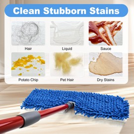 4 Pack Mop Head Replacement Compatible with O-cedar Hardwood Floor 'N More Microfiber Dual or 3-Action Flip Mop Refill Chenille Mop Replace Pads for Ocedar Dual-Action Flip Mop,Reusable & Washable Pad