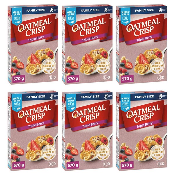 Oatmeal Crisp Triple Berry Cereal Family Size 570g/20.10oz, 6-Pack {Imported From Canada}